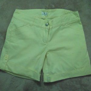 Yellow cuffed shorts